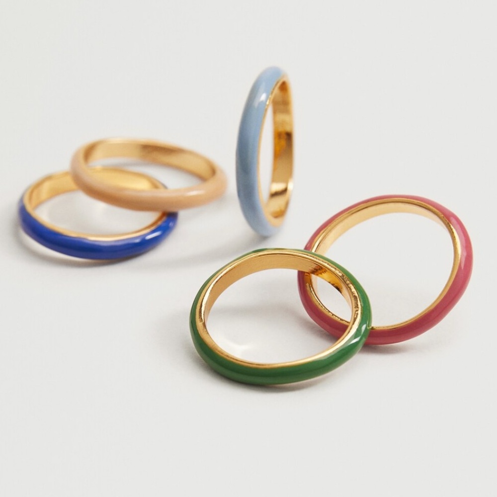MANGO SET OF 5 COMBINED RINGS.